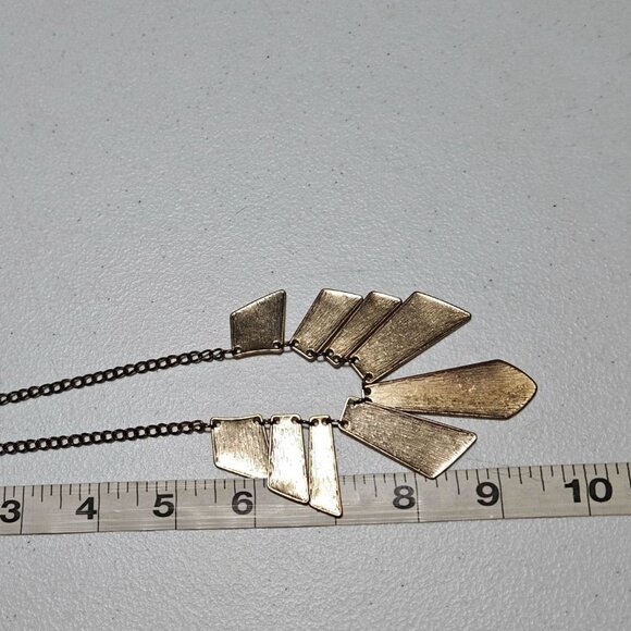 African Inspired Tigress Bib Statement Necklace Gold Tone Textured Jewelry Women - Picture 6 of 6